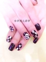 手绘骷髅-甲壳儿美甲美睫