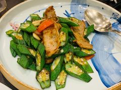 黑猪肉炒秋葵-广州文华东方酒店·江-由辉师傅主理