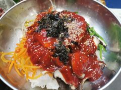 辣鱿鱼海苔拌饭-芝士牛炭火烤肉