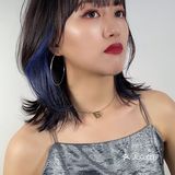 黑 蓝经典搭配的挂耳染