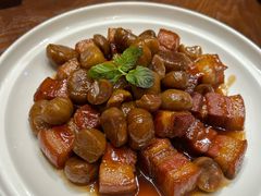 板栗红烧肉-唐山宴百姓府邸院落中餐