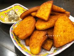 炸窝头片配臭豆腐-芦月轩羊蝎子(北蜂窝店)