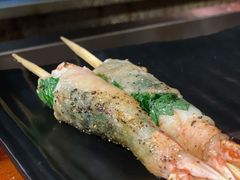 苏叶烤鸡皮虾-鸟串烧Yakitori