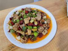 干煸肥肠-豆腐脑花