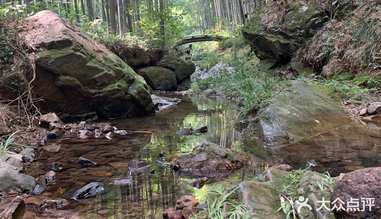 两边的小山泉配上竹林很有意境.但不建议姐妹们去水边拍照