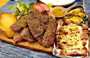 Iberian Pork Neck with Cheese Bake
