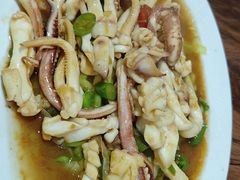 芥蓝炒鱿鱼耳-车头老二大排档