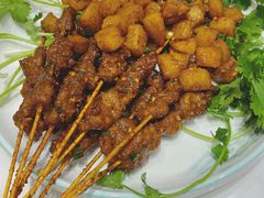 香辣孜然牛肉串-犇逸·乐山跷脚牛肉·四川现炒(览海店)