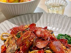 野菌辣香肠意面-本处·素食·融合料理(南油店)
