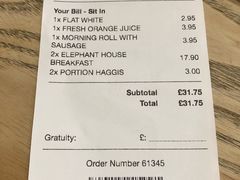 账单-大象咖啡馆