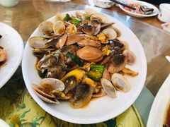 姜葱炒花甲-七鲜渔港美食餐厅(巽寮湾海景店)