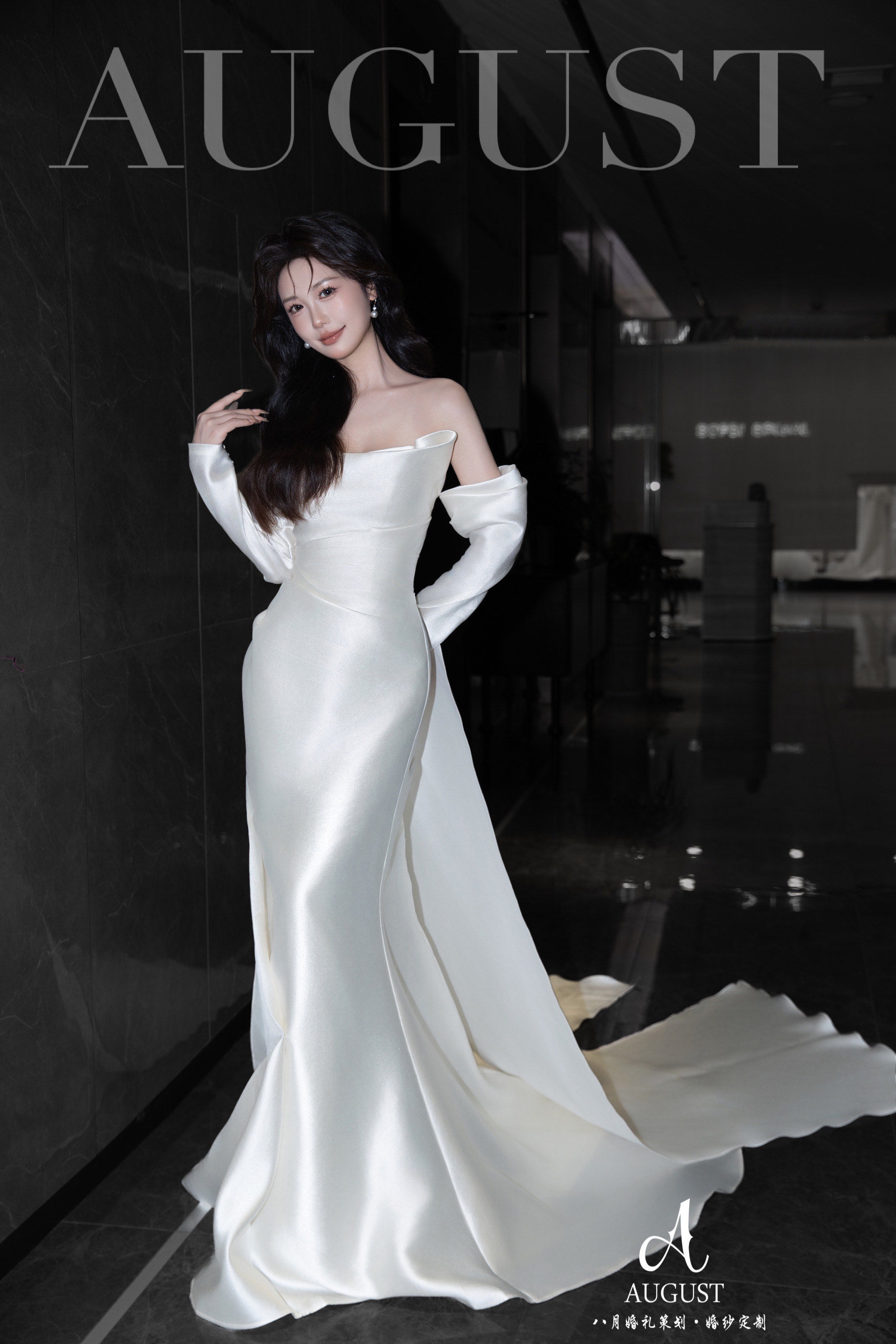 n#鱼尾婚纱 #婚纱礼服 #轻纱 #缎面婚纱 #大连八月婚纱礼