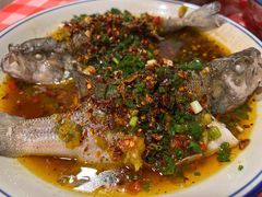 三椒蒸鲈鱼-荆九爷爆炒桥头三嫩(浙大店)