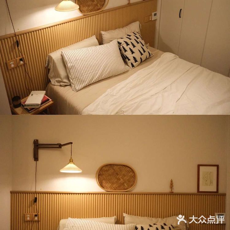 卧室改造干货，木格栅床头背景墙改造