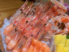 甜虾三色拼盘-花潮料理艺食馆(世欧广场店)