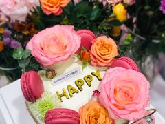 繁花似锦粉玫瑰马卡龙蛋糕-艾加柒克蛋糕茶歇甜品台(春熙路店)