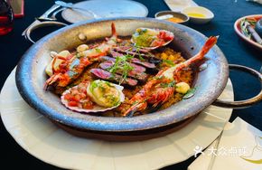 Wagyu Red Devil Shrimp Spanish Seafood Paella