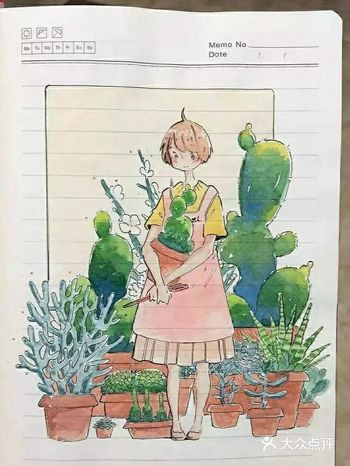 有一位喜爱画画的日本女孩名叫Ikedda，她每天都会