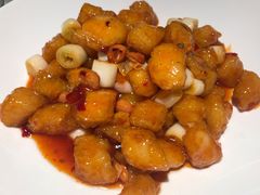 宫保鳕鱼丁-悦海·家宴·冰花皮皮虾大锅贴(宝龙店)