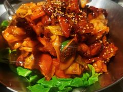 鱿鱼炒五花肉-富乐满韩国正宗炸鸡韩国料理(虹泉路店)