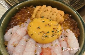 Tamago Sweet Shrimp Sea Urchin Salmon Roe Rice Bowl