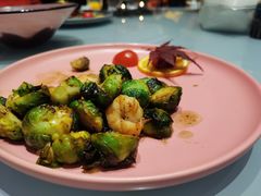 孢子甘蓝煎虾仁-甜阿姨·天台花园私房菜(万松园店)