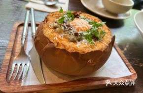 White Sauce Mushroom Sausage Bread Bowl