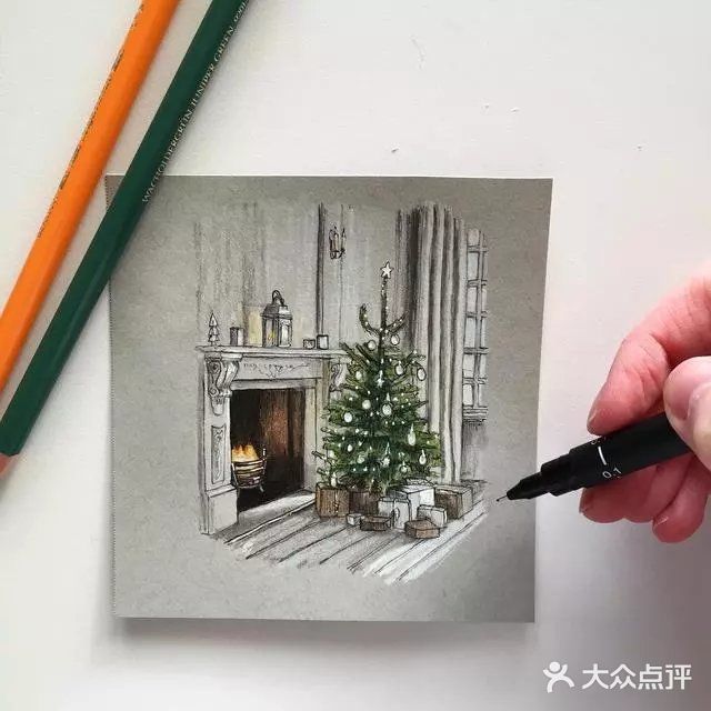 没想到彩铅画风景也能有这样效果！