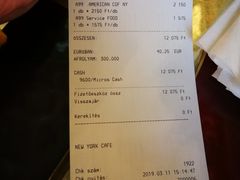 账单-纽约咖啡馆