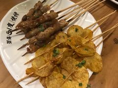 烤土豆片-路边摊小炉子烧烤