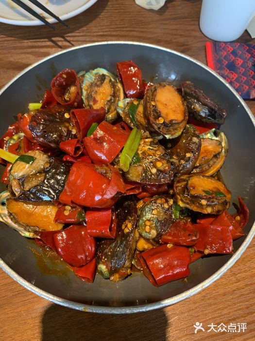 开海红岛海鲜虾水饺(八大关店)辣炒小鲍鱼图片