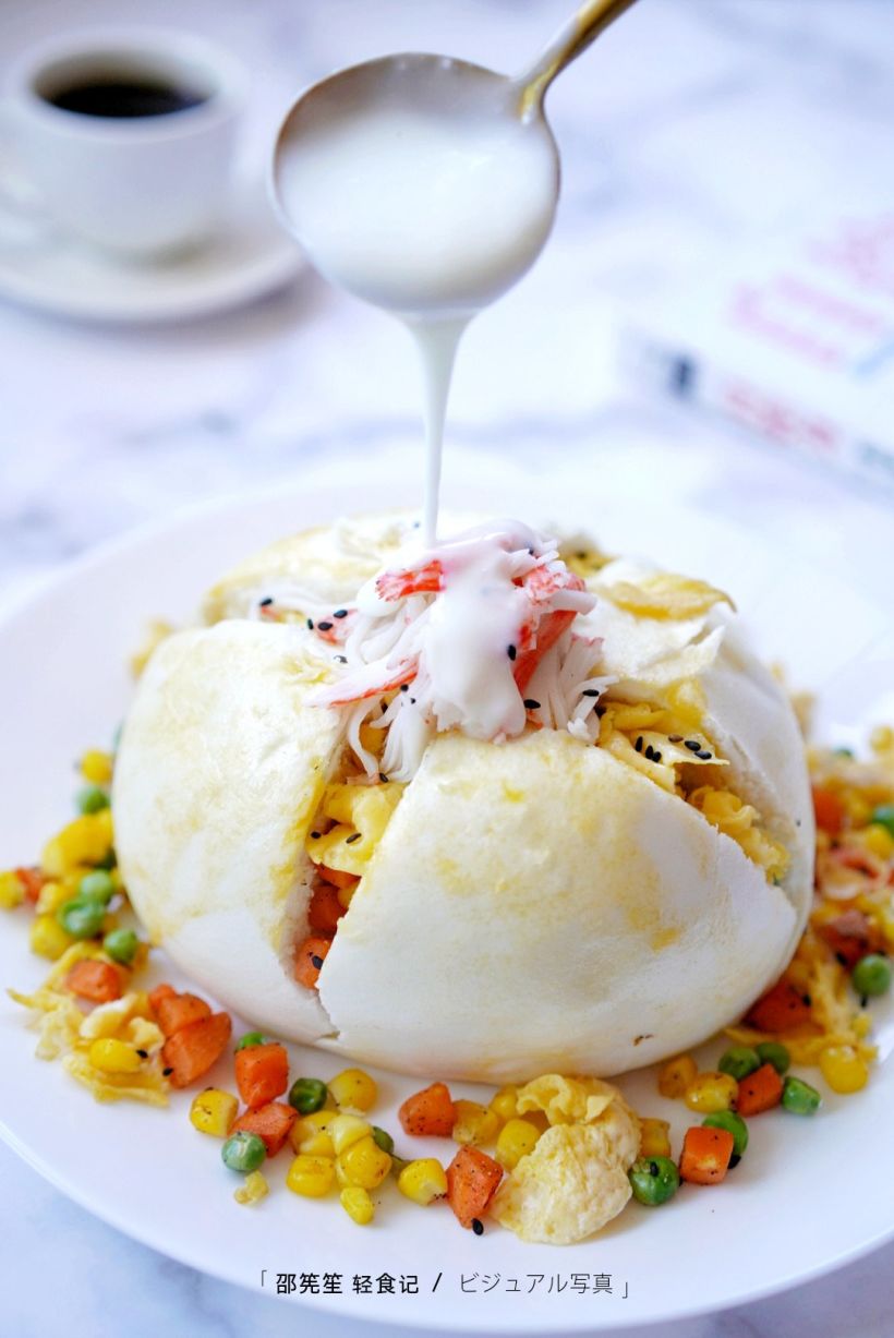 减脂餐 黄金开口笑包子