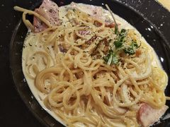 培根奶油意面-机器人火炉披萨