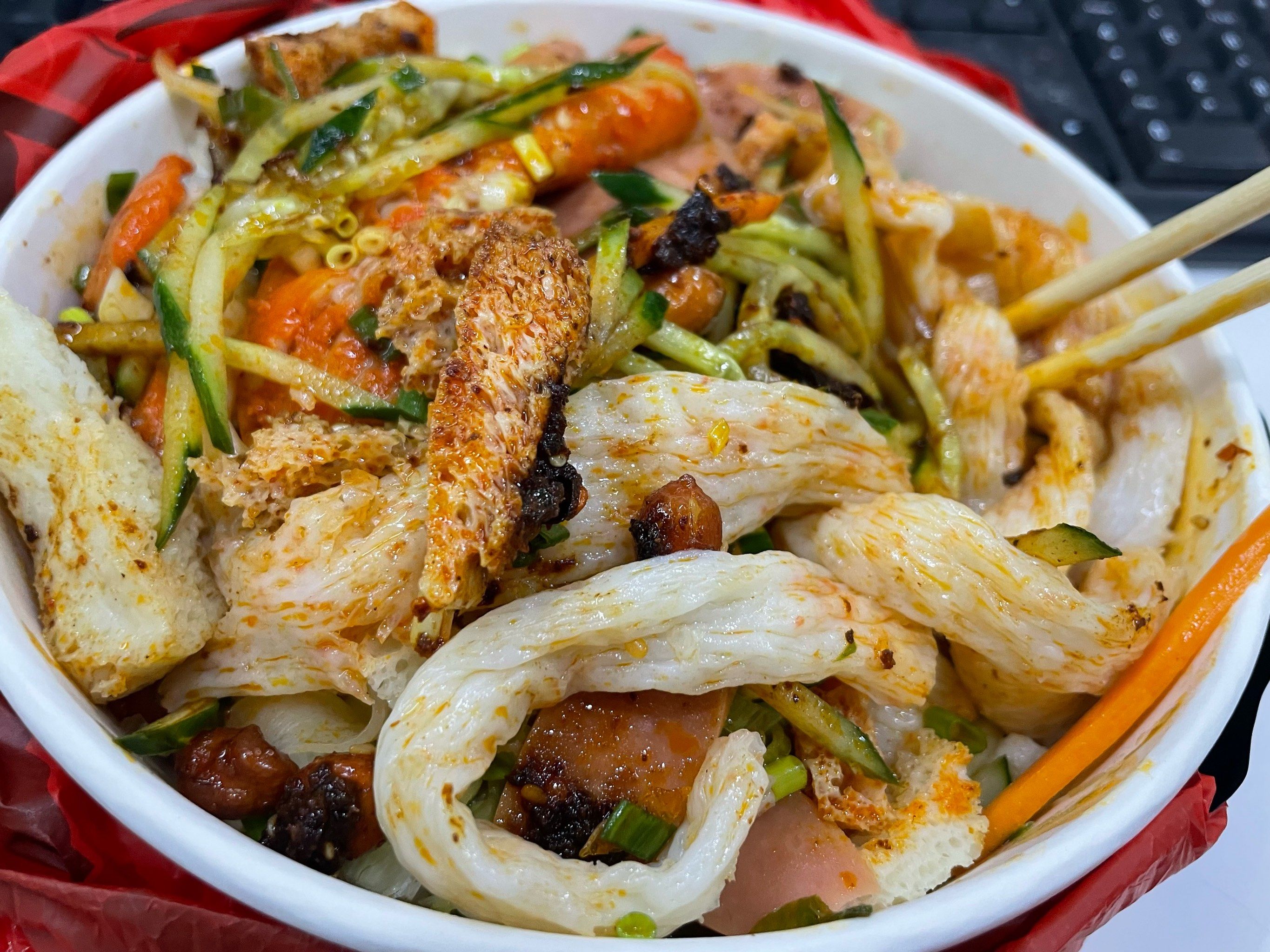 擀面皮和牛筋面的趴