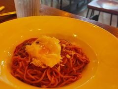 意大利经典半熟蛋肉酱面-造精酿餐厅