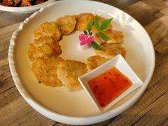 香煎山药虾饼-川旺角川粤融合菜•海景餐厅(星海广场店)