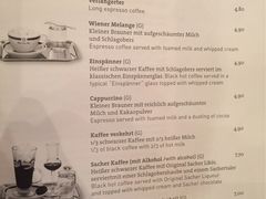 菜单-Cafe Sacher(WIEN)