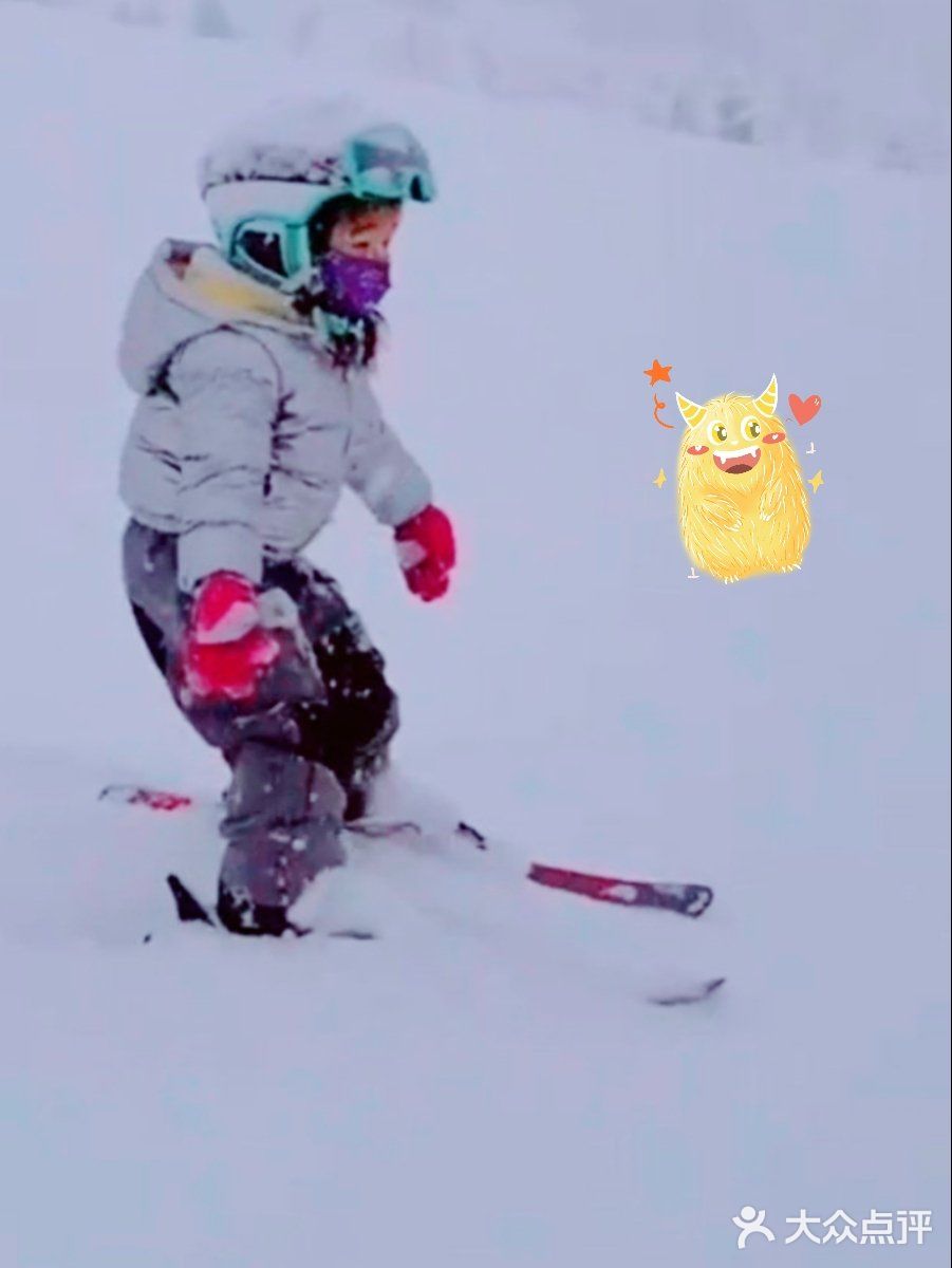 滑雪的宝贝太帅气了