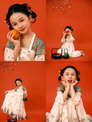 -后宫·古装汉服京剧儿童亲子全家福摄影