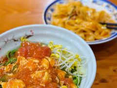 西红柿鸡蛋面-手擀菠菜面(西康路店)