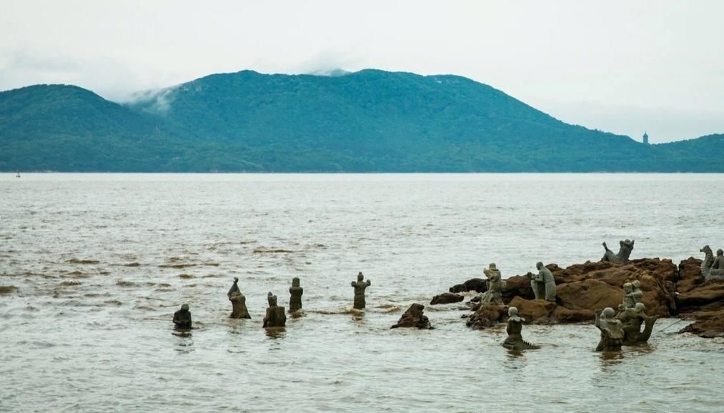 浙江舟山莲花洋雕塑公园罕见的风景
