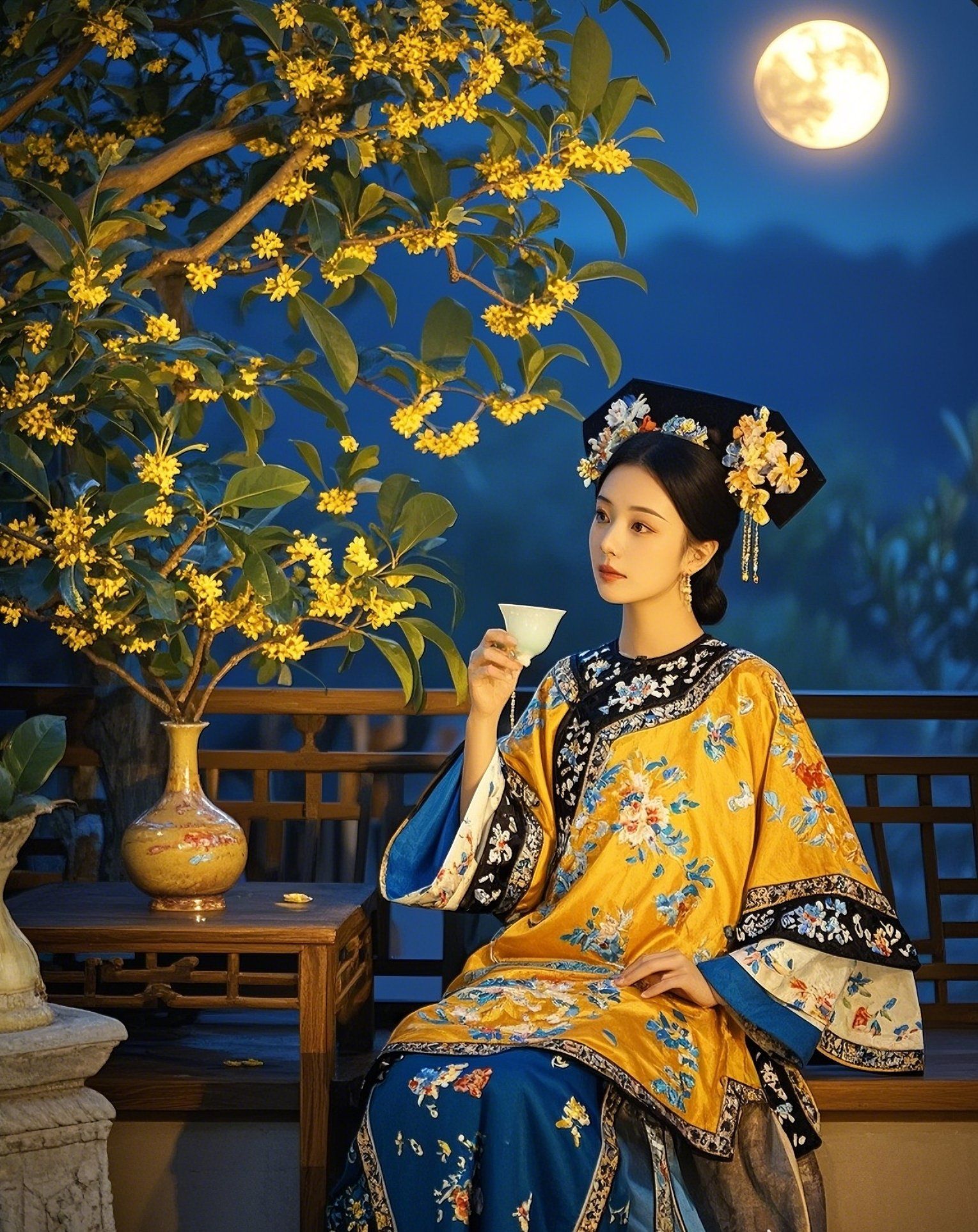 清朝女子的中秋