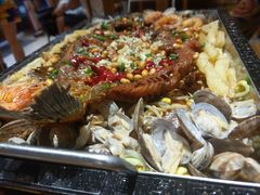 -东来菜馆•手抓海鲜家常菜•海鲜锅贴(鸽子窝店)