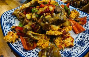 Pork Trotter with Crispy Rice Cake