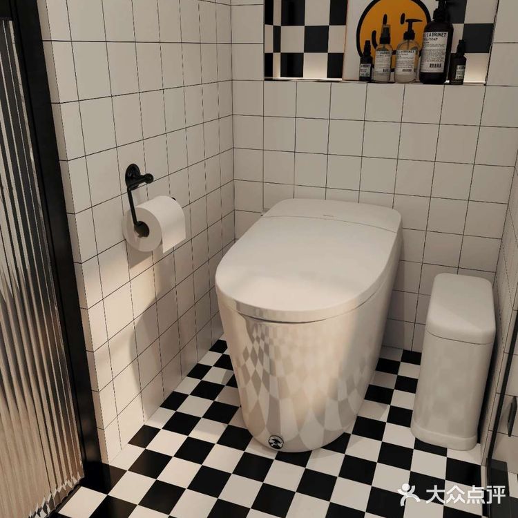 浴室柜这么设计，即是半墙隔断也是收纳柜