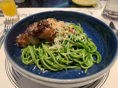 鸡肉松仁菠菜汁意面-西堤牛排(龙德广场店)
