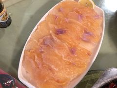 生吃金鳟鱼片-北京水岸山吧度假村(雁栖镇店)