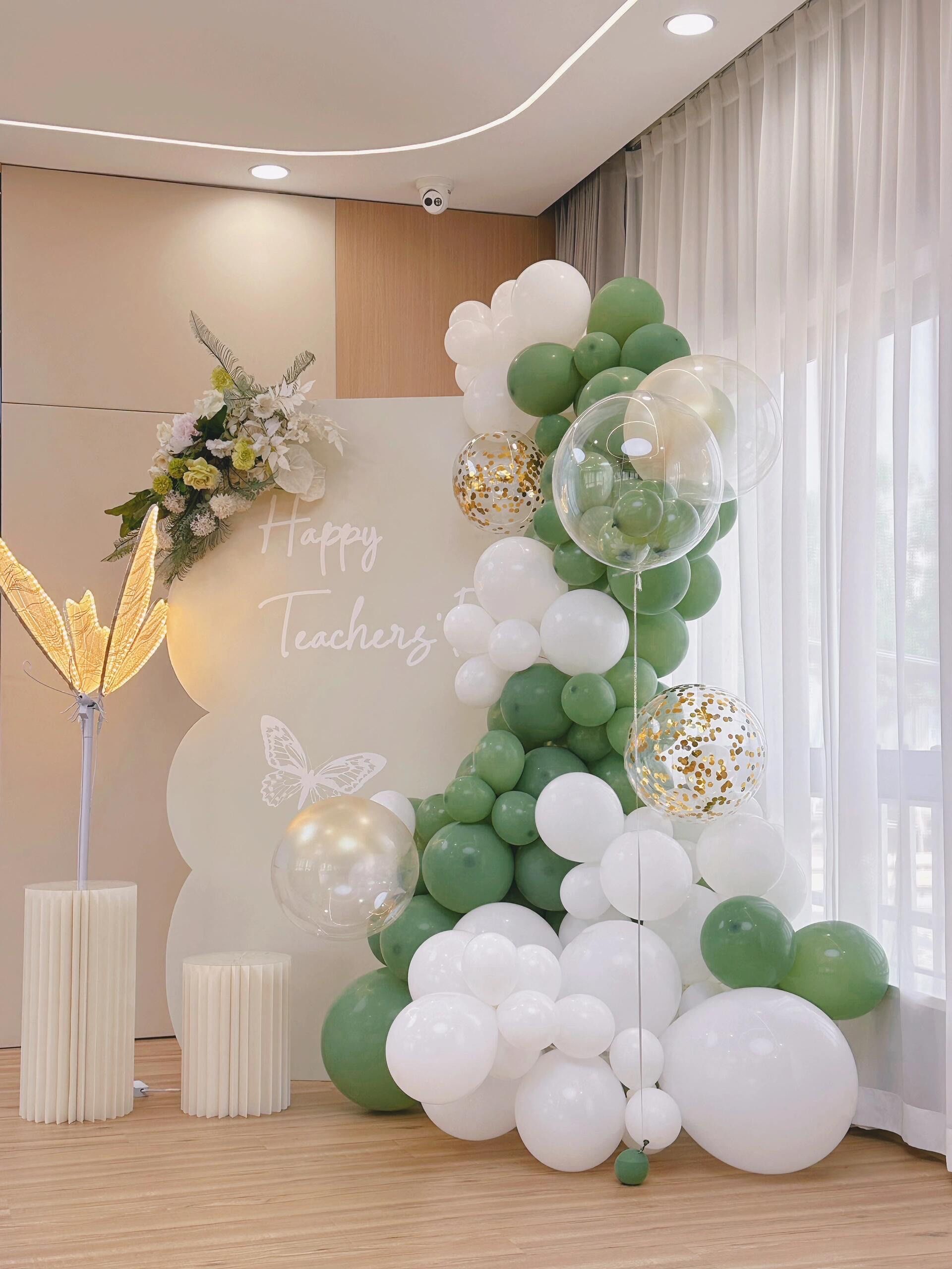 白绿色系气球派对