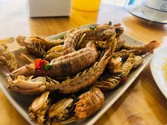 椒盐濑尿虾-红月湾海鲜饭店•沙滩海景(双月湾店)