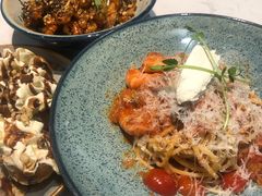 鲜茄茸大虾配马斯卡朋意大利面-BE BRIGHT KITCHEN(正佳广场店)